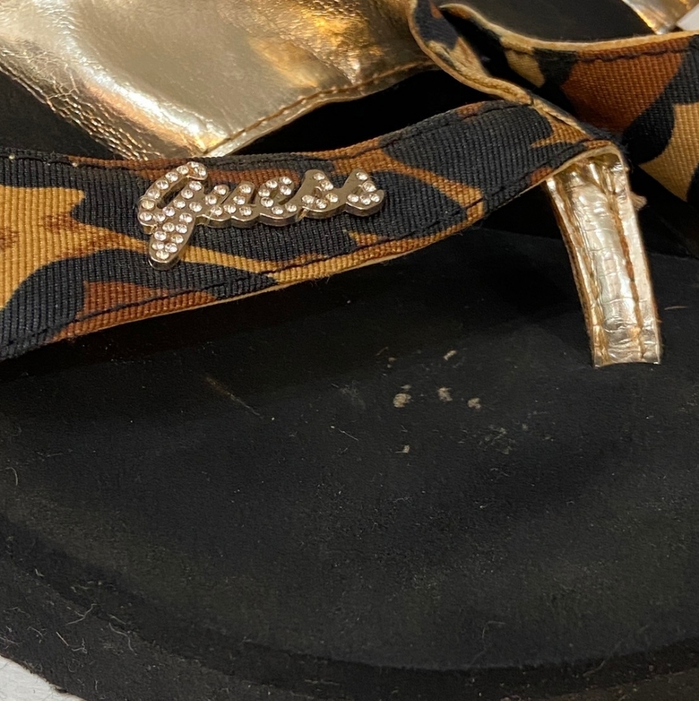 Guess, Animal Print Platform Flip Flops - Size 7.5 - image 3